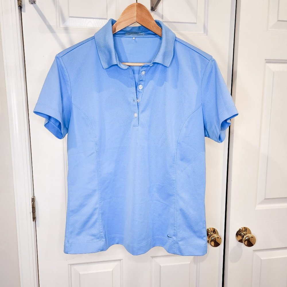 Nike Golf Light Blue Short Sleeve Women's Polo Size Medium in Good Condition